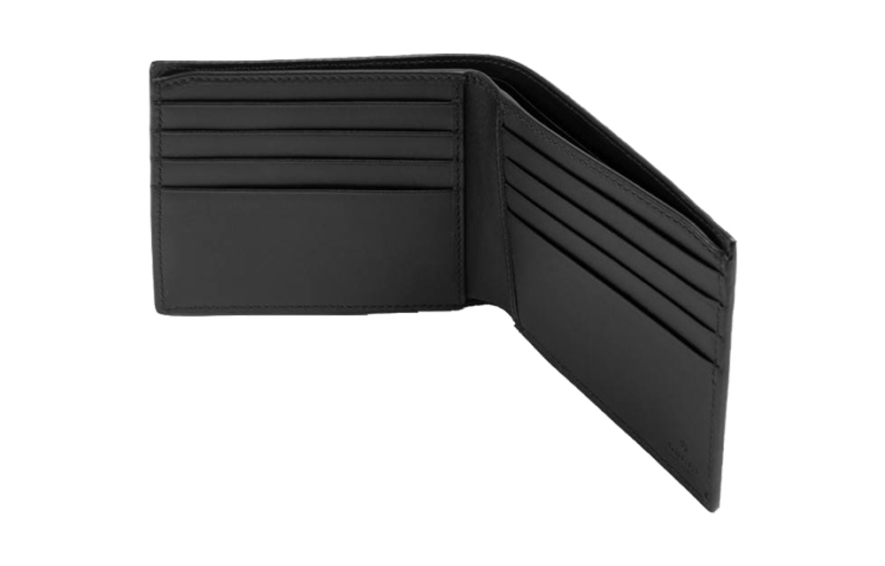 GUCCI Canvas With Leather Wallet Men"s Gray Black