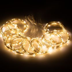 Светодиодная новогодняя гирлянда Intro Holiday INZR-01 занавес 3*3 м теплый белый 240 microled USB | Intro