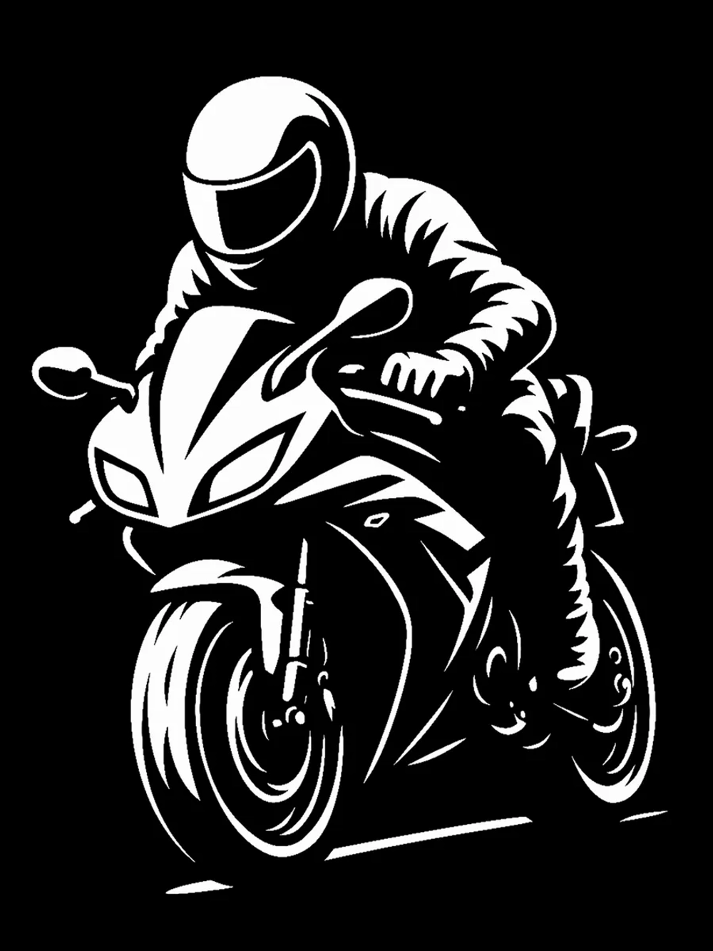 Наклейка на автомобиль мотоциклист байкер
