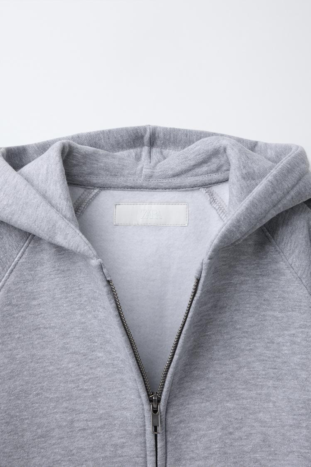 ZARA ХУДИ С МОЛНИЕЙ, СЕРЫЙ С МЕЛАНЖЕВЫМ ЭФФЕКТОМ