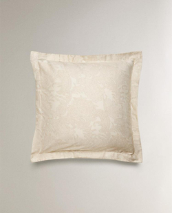 ZARA HOME САТИНОВАЯ НАВОЛОЧКА С ПРИНТОМ, ЭКРЮ