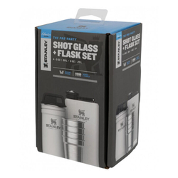 Набор подарочный Stanley Adventure (фляга 0,23 л+стопки 4 шт по 59 мл+футляр), белый