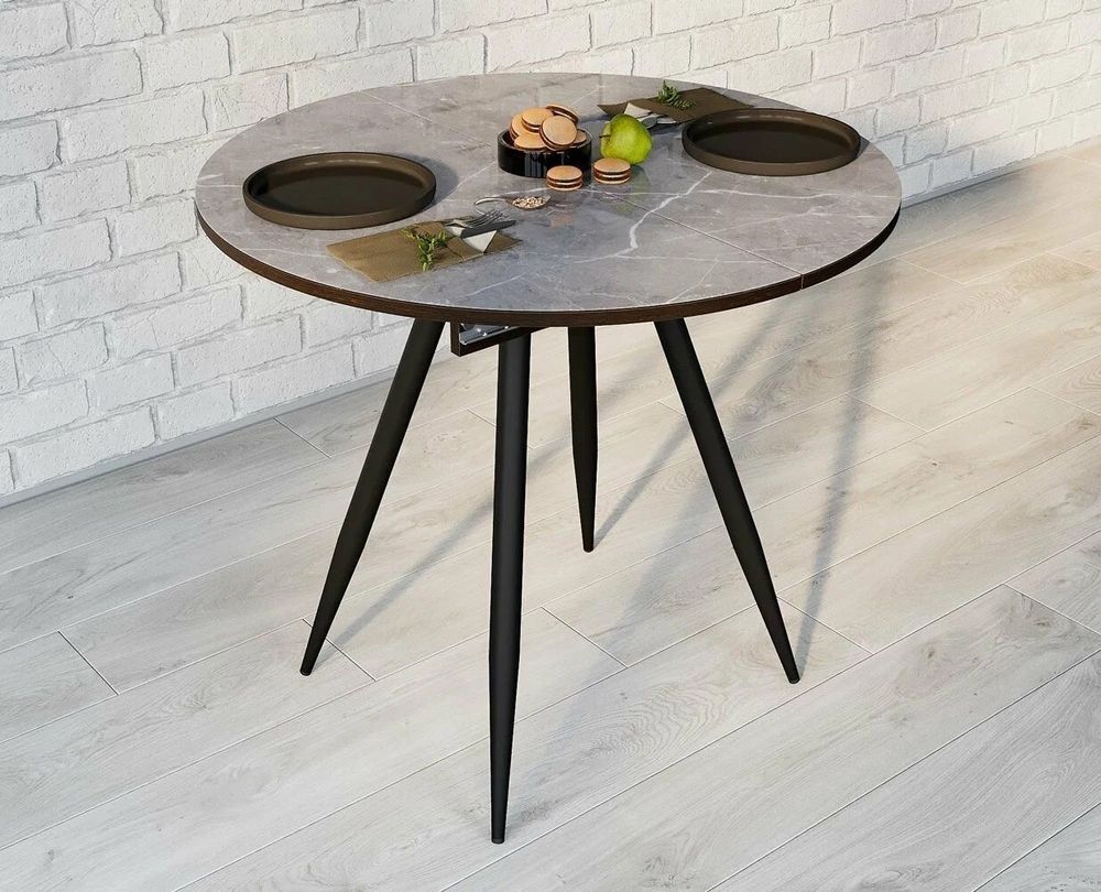 Стол обеденный Элип-1 (конус) каркас чёрный