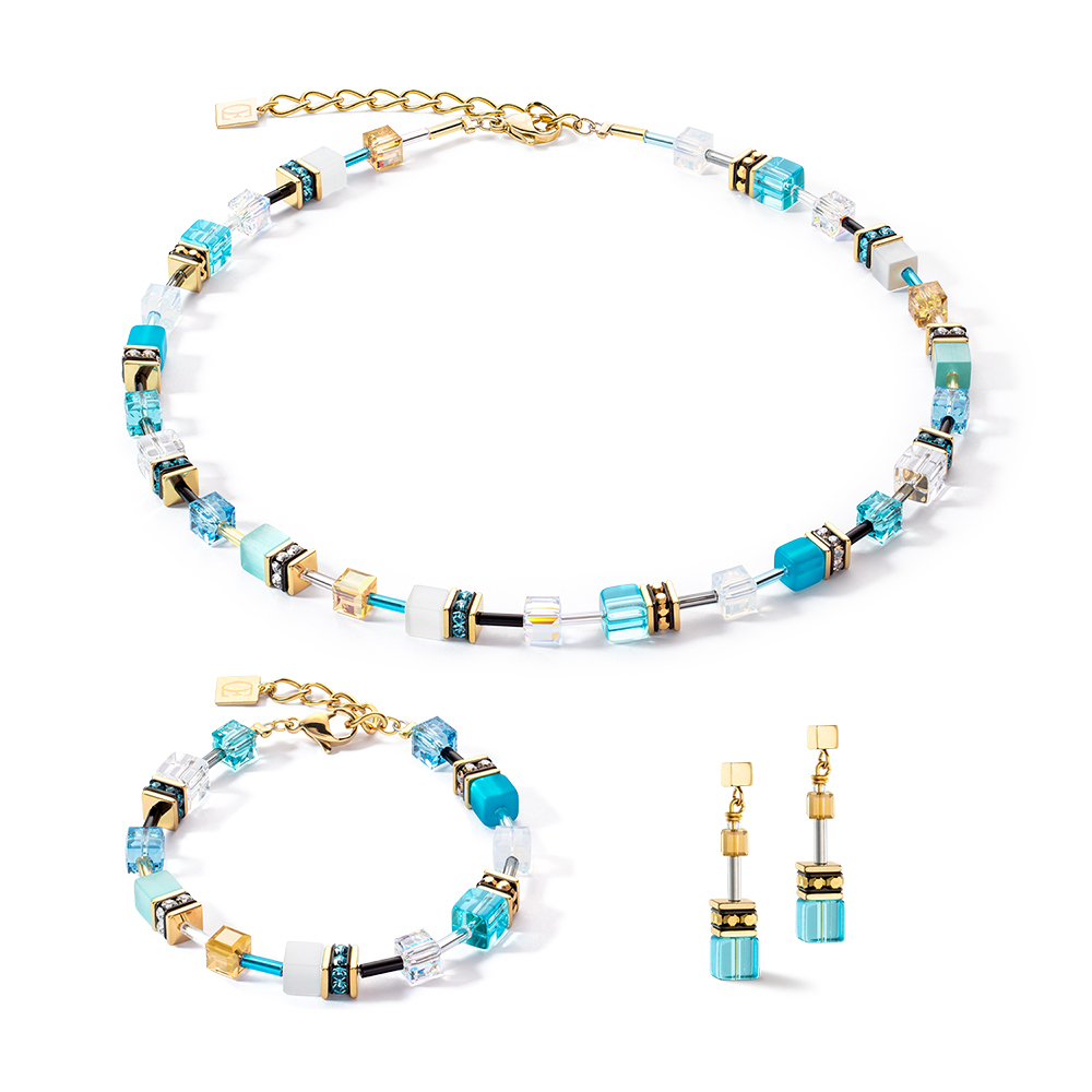 Серьги Coeur de Lion Turquoise-Gold 2838/21-0616