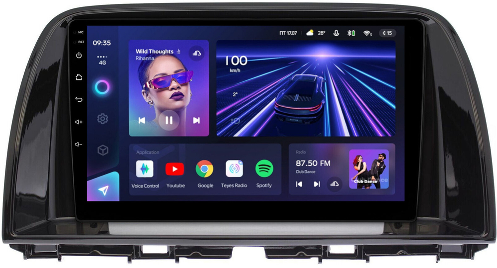 Магнитола для Mazda CX-5 2011-2017 (тип C) - Teyes CC3 монитор 9" QLED на Android 10, ТОП процессор, 4Гб+32Гб, CarPlay, 4G SIM-слот