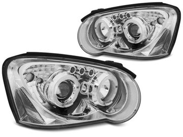 Передние фары angel eyes chrome для Subaru Impreza II GD 03-05