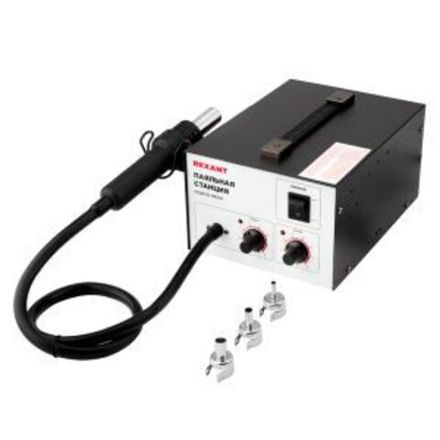 Паяльная станция (термофен), модель R850A, термовоздушная, компрессорная, 100-450°C REXANT