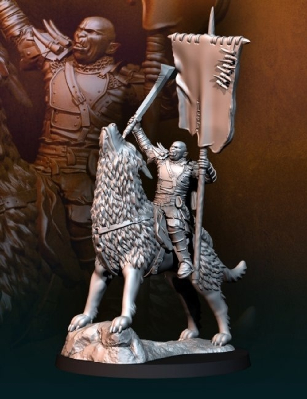 Warg Wolf with Banner