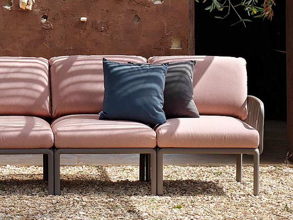 Диван пластиковый с подушками Nardi Komodo 3, тортора, розовый