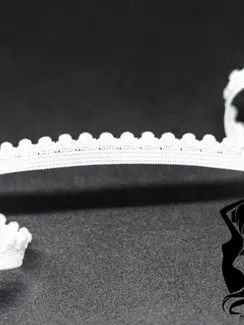 001 59 Резинка ажурная 9 мм Греция, белый 001