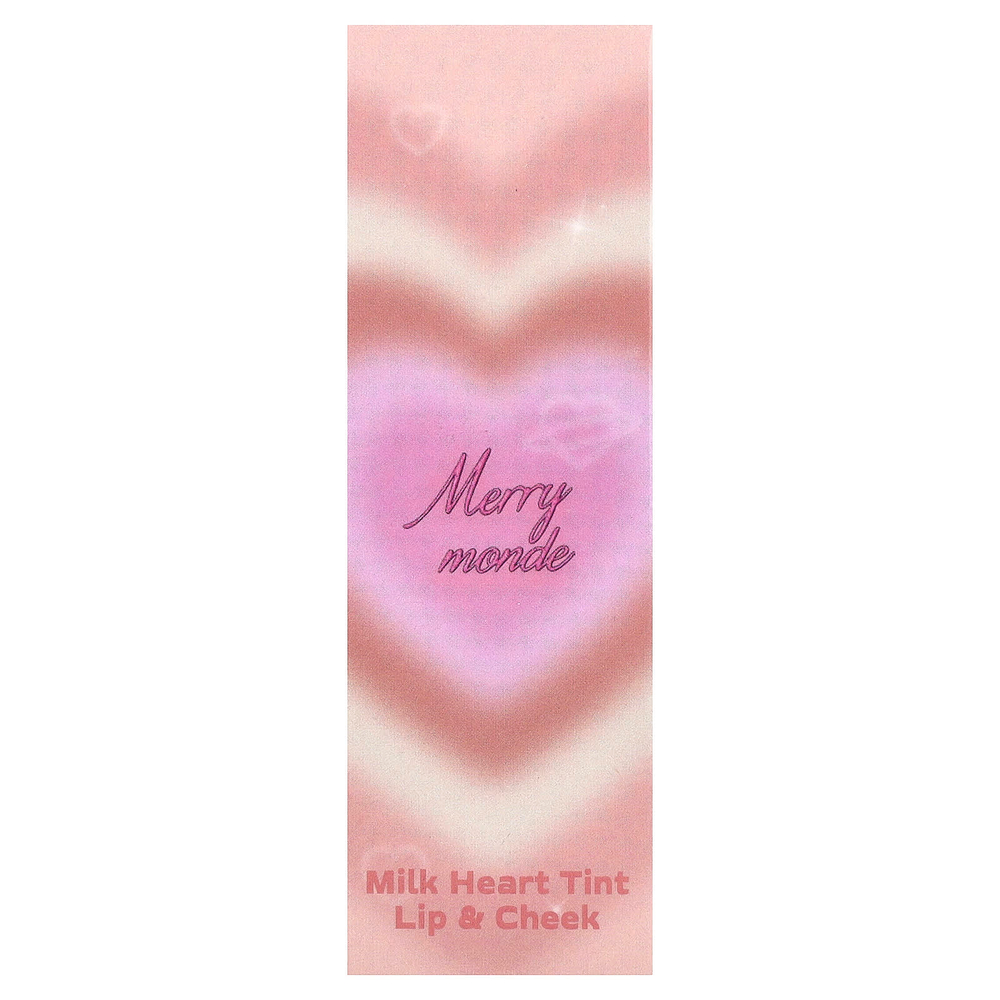 Merrymonde, Milk Heart, тинт для губ и щек, 06 манго и молочный, 5 г