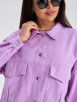 Джинсовая куртка женская лиловая