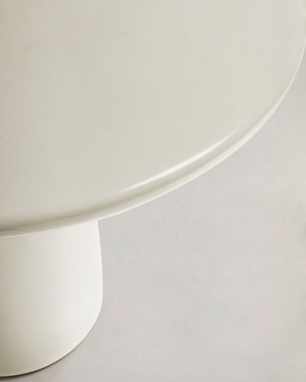 Журнальный столик Albanella из цемента с глянцевой белой отделкой Ø85 см