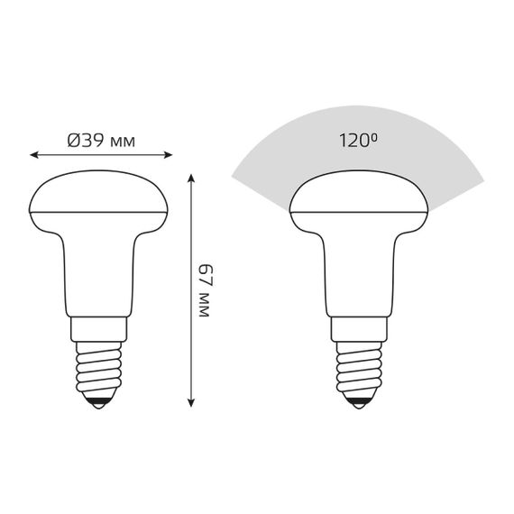 Лампа светодиодная рефлекторная Gauss E14 4W 4100K матовая 106001204
