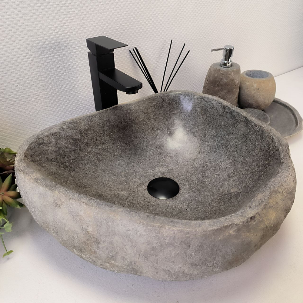 Раковина из речного камня RS63327 (48*42*16) 0122