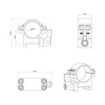 Кольца быстросъемные Vector Optics, стальные, D25,4мм, Weaver, низкие,H19мм, (XASR-SQ01)  рычажные