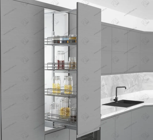 S-1805-C Шкаф-колонна в базу 500 мм, Starax, 4-х ярусная, (430х510х1250-1400 мм)