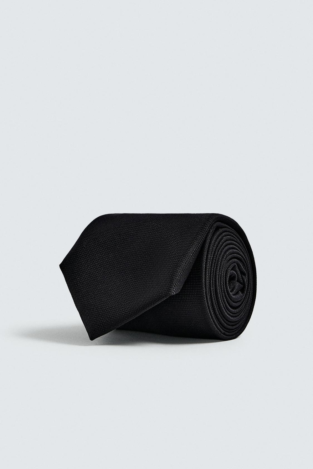 ZARA ГАЛСТУК ИЗ 100% ШЕРСТИ С РЕЛЬЕФНЫМ УЗОРОМ, ЧЕРНЫЙ