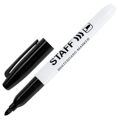 Маркер стираемый для белой доски 2,5мм,черный,тонкий корпус "EVERYDAY WBM-093"(STAFF)
