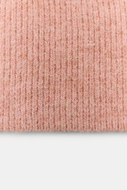 ZARA ШАПКА БИНИ В РУБЧИК, РОЗОВЫЙ