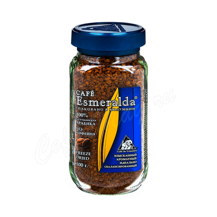 Кофе растворимый Cafe Esmeralda  без кофеина , 100 г, стеклянная банка