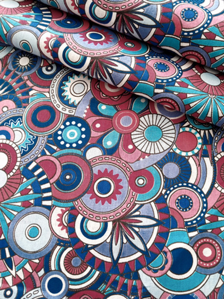 Ткань бязь плательная, рис. "Калейдоскоп", ширина 150 см, арт. 352