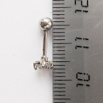 Пирсинг для ушей. Микроштанга 6 мм "Корона" с белыми кристаллами. Медицинская сталь
