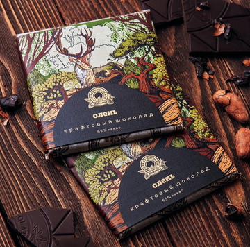 Шоколад крафтовый 65% с олениной, 50 г