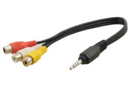 3RCA (f)- jack 3,5 (m) гнездо-штекер