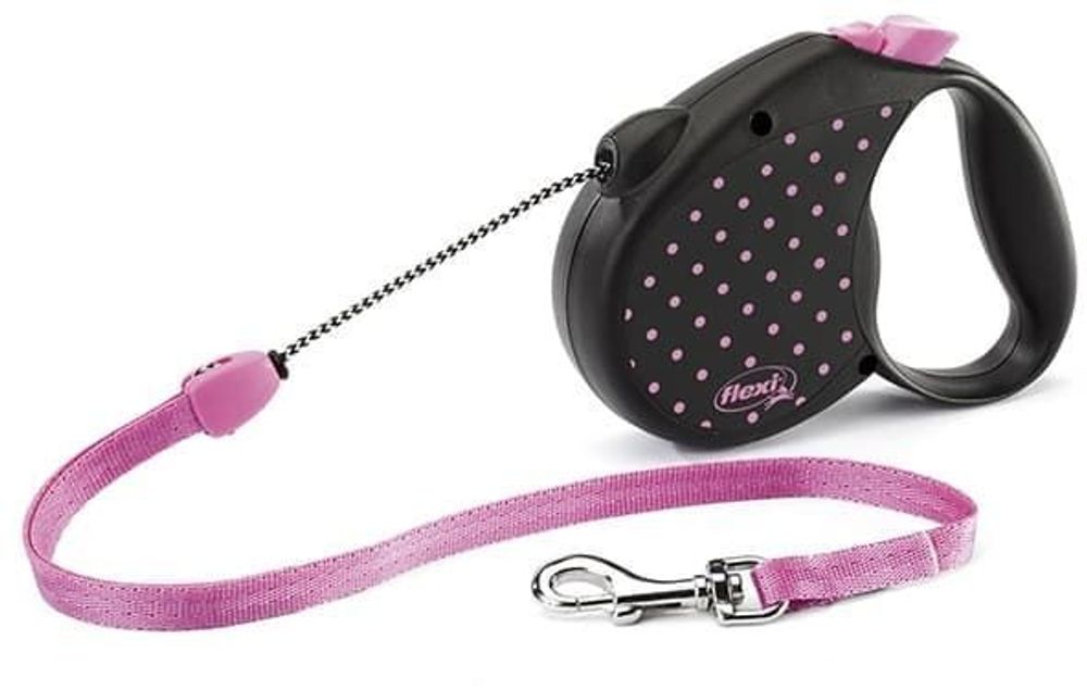 FLEXI рулетка Color &quot;dog&quot; M (до 20 кг) трос 5 м розовая