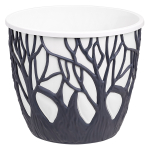 Кашпо для цветов пластиковое 3,5л d-19,5см «Форест» Антрацит/Белый