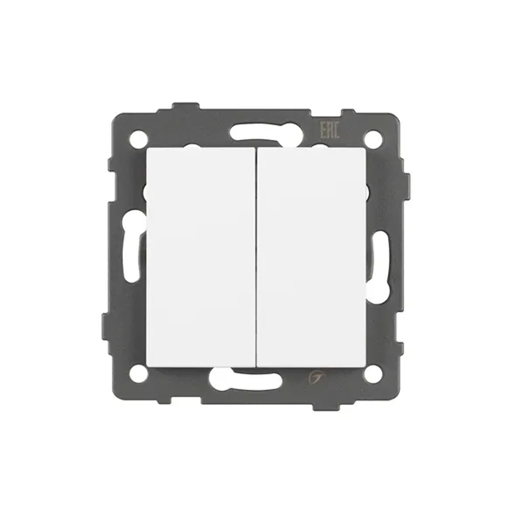Механизм выключателя двухклавишный непроходной SWT-MK02-PL-WH-V (250V, 10A) (Arlight, -) 049887