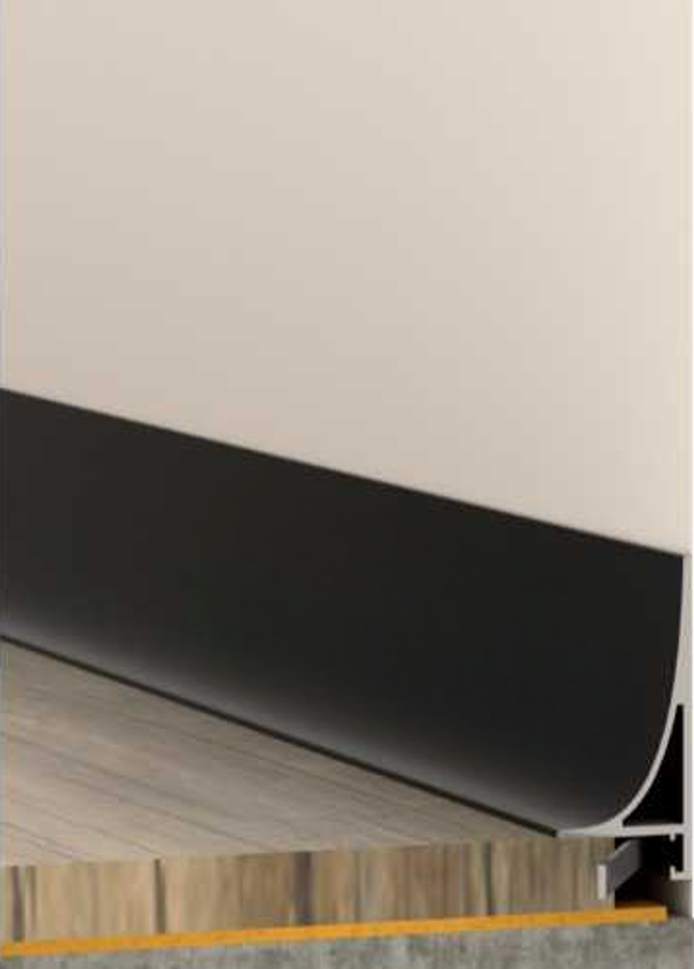 Плинтус Pro Design Corner L 584 Анодированный черный (пружины в комплект не входят) 2700мм