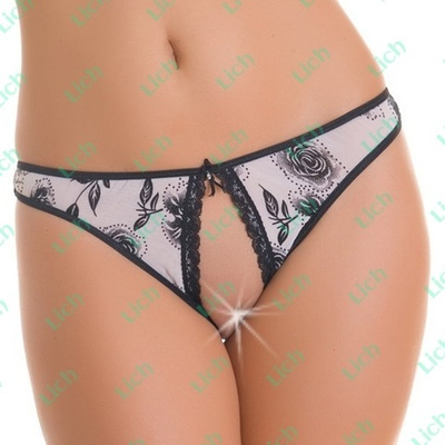 Открытые бело-черные трусики