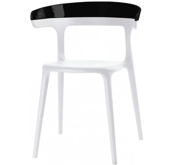 Стул пластиковый Luna, белый с черным