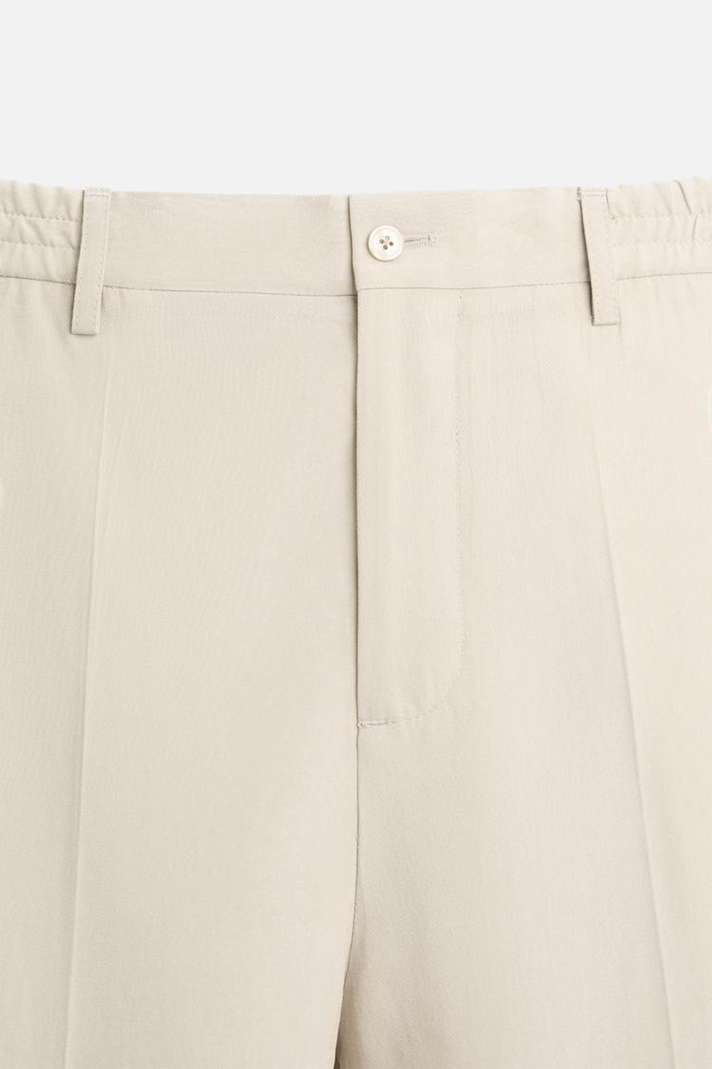 ZARA БРЮКИ ИЗ СМЕСОВОГО ЛИОЦЕЛЛА, БЕЖЕВЫЙ