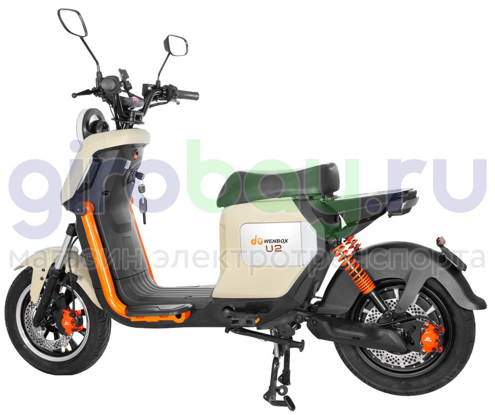 Электроскутер WENBOX U2 1500W (60V/30Ah) - Бежевый фото №8