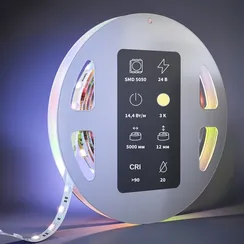 Светодиодная лента   Ультра 24В 5050 14,4Вт/м Цветная (RGB)+W 3000К 5м IP 20 201132 Led Strip 201132