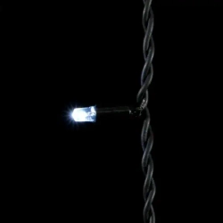 Светодиодная бахрома с колпачком 3,2*0,9 м., 168 белых LED ламп, мерцание, каучуковый черный провод, LTC (LL168BLW-1-2W)