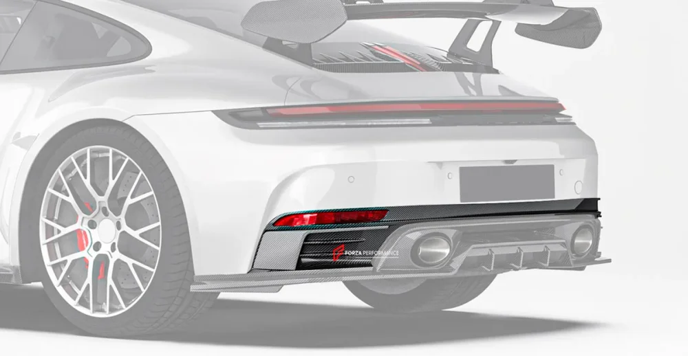 Карбоновая замена верхней части заднего диффузора для PORSCHE 911 992.2 CARRERA 2025+