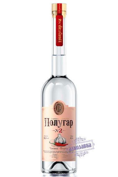 Полугар №2. Чеснок и Перец дистиллят зерновой. 0,5 Л