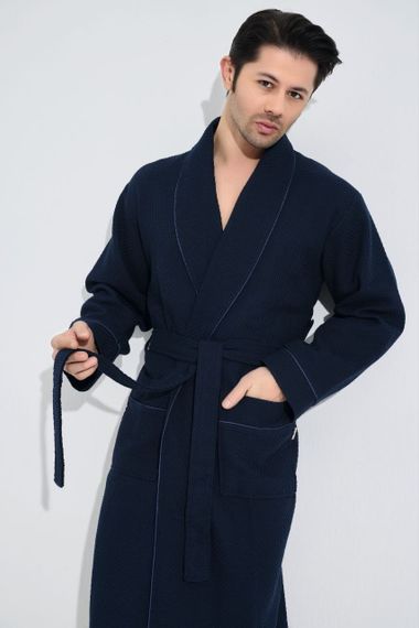 Халат  мужской вафельный 22655 синий Nusa Турция