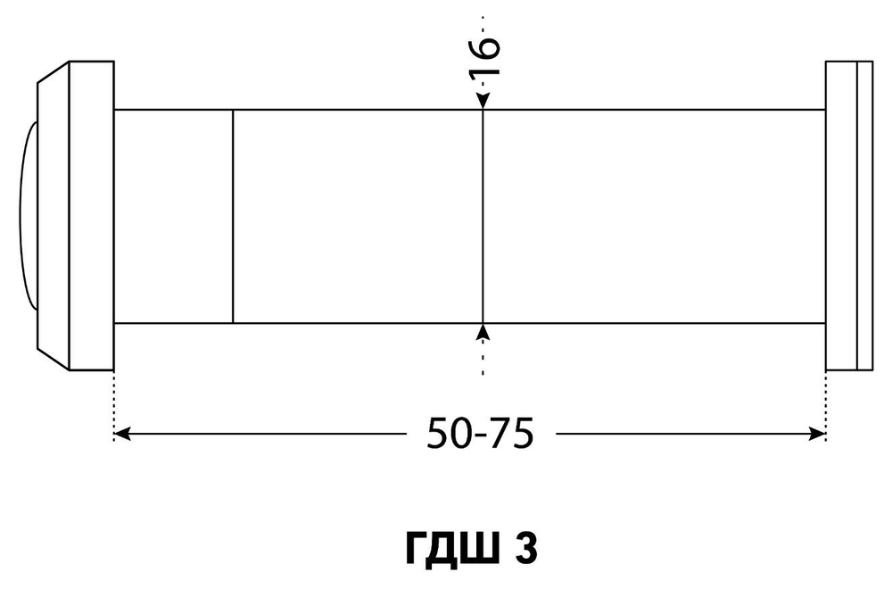 Глазок дверной АЛЛЮР ГДШ-3 б/шт 50-75мм d16 золото  /1539