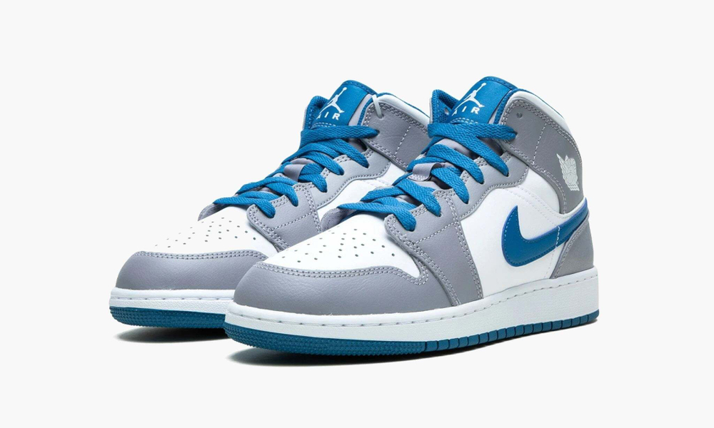 Air Jordan 1 Mid GS "True Blue / Cement"
