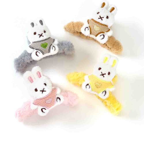 Заколка-краб 11см Заяц