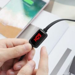USB S4 Charging data cable with timing display for Lightning – black