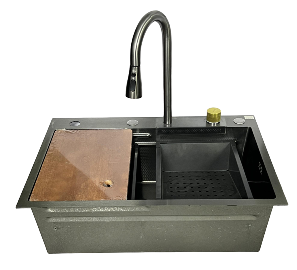 МОЙКА ОДИНАРНАЯ ИЗ НЕРЖ СТАЛИ AVINA A-HM-6846/D/D/GRPH/T 3ММ ГРАФИТ РИНЗЕР СМЕС  ДОСКА В КОМП.