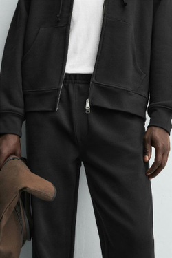 ZARA БРЮКИ-ДЖОГГЕРЫ СТАНДАРТНОЙ ПОСАДКИ, ЧЕРНЫЙ