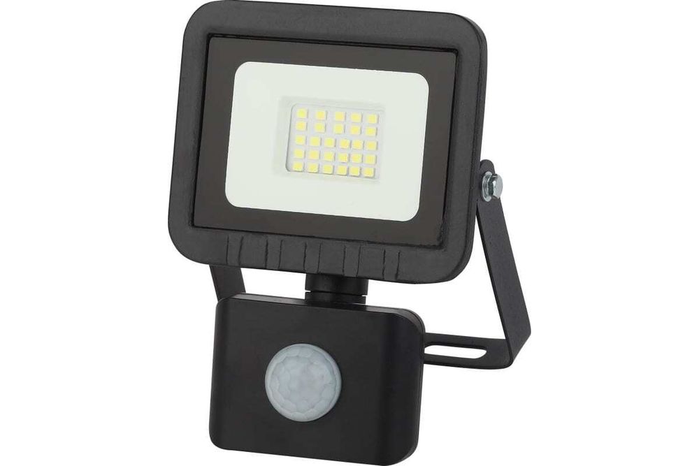 Прожектор светодиодный ЭРА 20Вт 6500К 1600Лм 100x130x45 IP65 с датчиком движения регулируемым, Б0043585