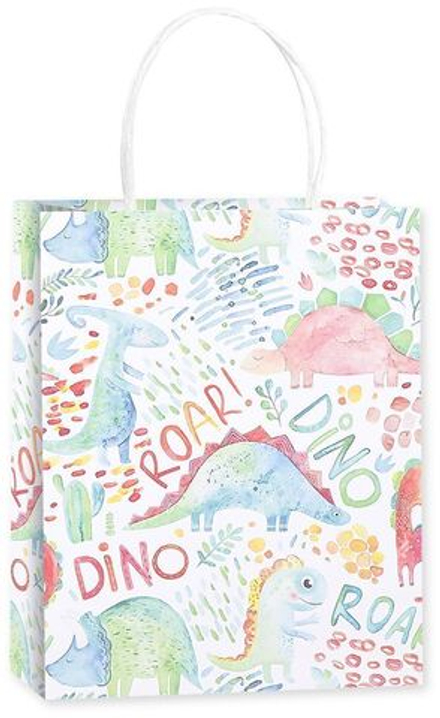 Пакет подарочный, Разноцветные динозавры, 25*21*10 см, 1 шт.
